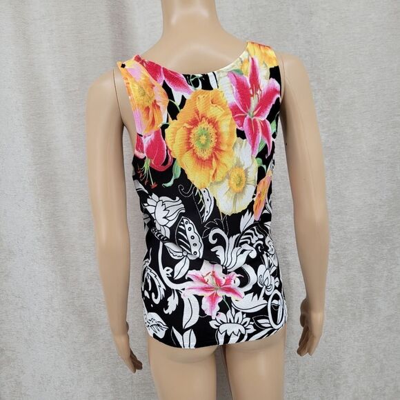 Alberto Makali Y2K 2pc Tank & Tie Front Cardigan Beaded Floral Women's Small - Picture 3 of 13